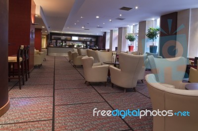Hotel With Arm Chairs Stock Photo