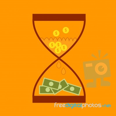 Hourglass Concept Business Finance Money Transform Stock Image