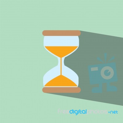 Hourglass Flat Icon   Illustration  Stock Image