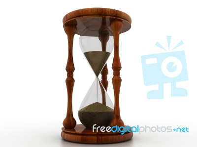 Hourglass Isolated On White Stock Image
