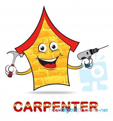 House Carpenter Means Handyman Joiner Or Woodworking Stock Image