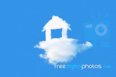 House Cloud In Blue Sky Stock Photo