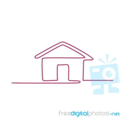 House Continuous Line Art Stock Image