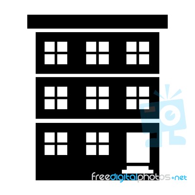 House Front Of Three Floors  Symbol Icon  Illustration Eps Stock Image