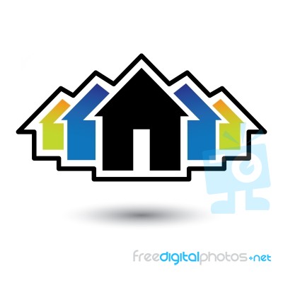 House, Home & Residence Sign For Real Estate Stock Image