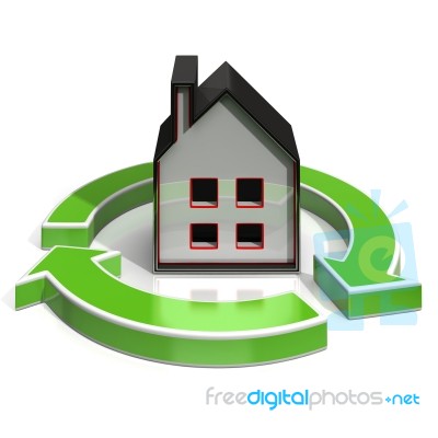 House Icon Shows Home Investing Stock Image