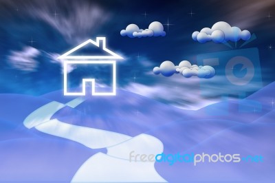 House In Clouds Stock Image
