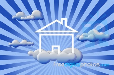 House In Clouds Stock Image