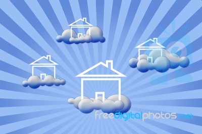House In Clouds Stock Image