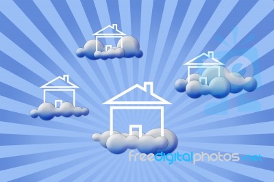 House In Clouds Stock Image House In Clouds Stock Image