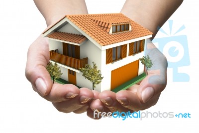 House In Hands Stock Image