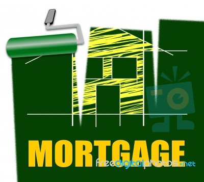 House Mortgage Represents Housing Loan And Credit Stock Image