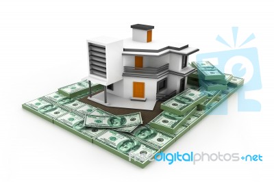 House On Money Stack Stock Image