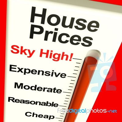 House Prices High Monitor Stock Image
