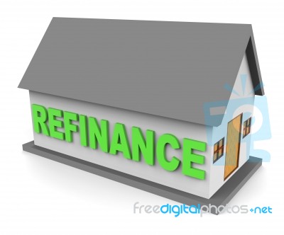 House Refinance Shows Equity Mortgage 3d Rendering Stock Image
