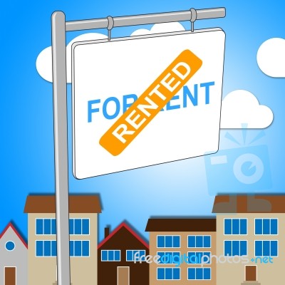 House Rented Represents For Lease And Board Stock Image