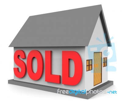 House Sold Means Home Sales 3d Rendering Stock Image