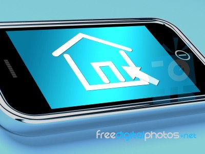 House Symbol On Mobile Phone Stock Image