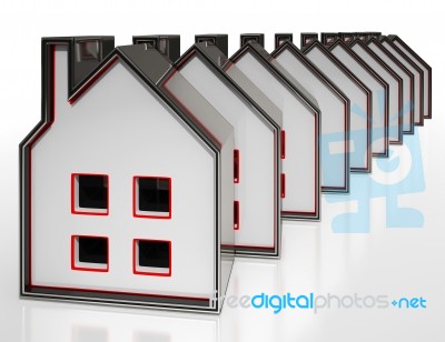House Symbols Display Houses For Sale Stock Image