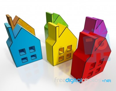 House Symbols Means Houses For Sale Stock Image