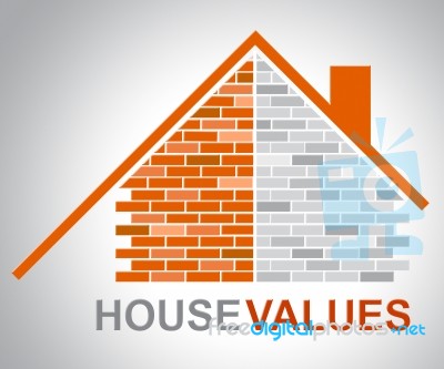 House Values Means Current Price And Building Stock Image