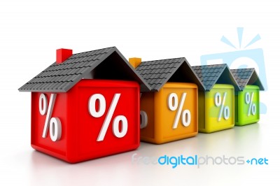 House With Percent Symbol Stock Image