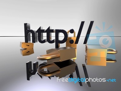 Http With Padlock Stock Image