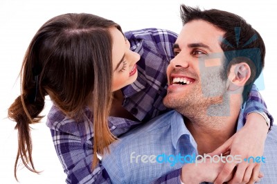 Hugging Young Couple Stock Photo