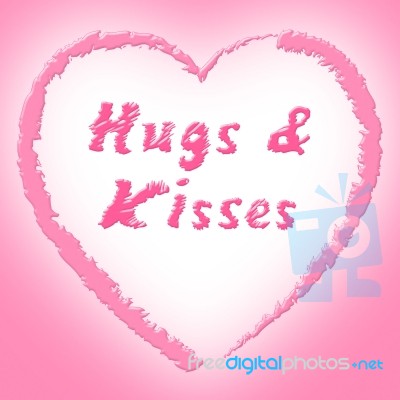 Hugs And Kisses Represents Find Love And Dating Stock Image