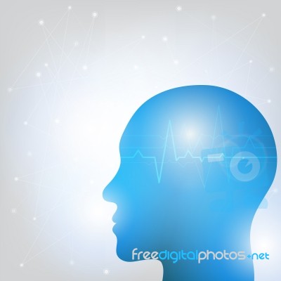 Human Head And Brain Stock Image