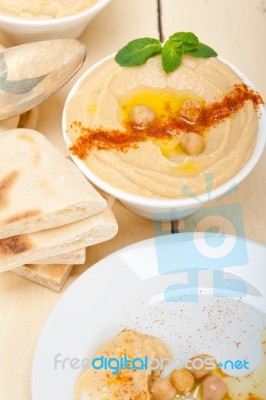 Hummus With Pita Bread Stock Photo Hummus With Pita Bread Stock Photo