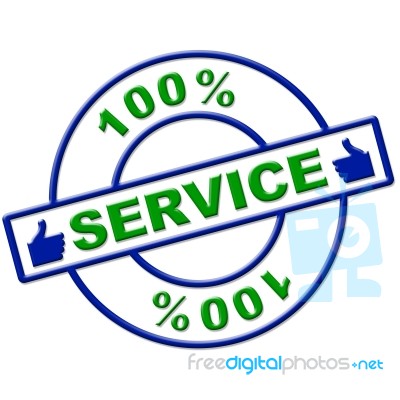 Hundred Percent Service Means Help Desk And Advice Stock Image