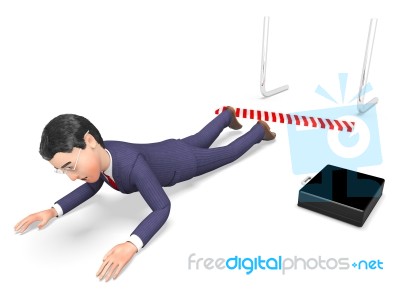 Hurdle Fail Means Lack Of Success And Accident 3d Rendering Stock Image