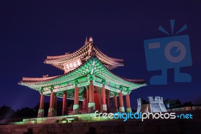 Hwaseong Fortress In Suwon,korea Stock Photo