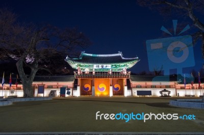 Hwaseong Fortress In Suwon,korea Stock Photo