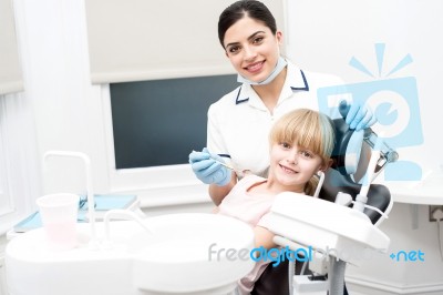 I Am Complete My Dental Check Up Stock Photo