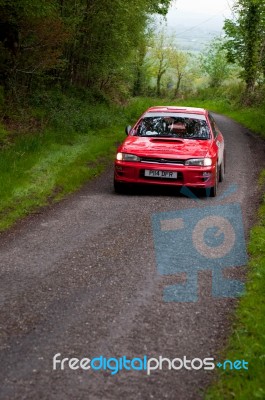 I. Chadwick Driving Subaru Impreza Stock Photo