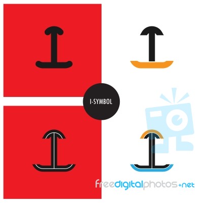 I- Company Symbol.i-letter Abstract Logo Design Stock Image