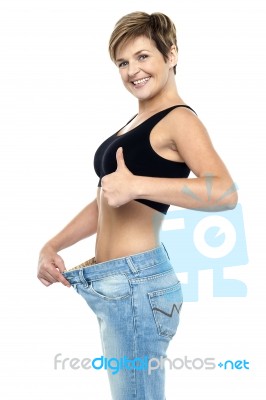 I Have Lost Few Pounds. What About You? Stock Photo