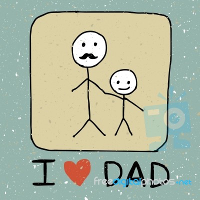 I Love Dad Stock Image