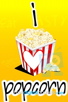 I Love Popcorn Stock Image