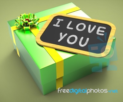 I Love You Present Means Special Dates And Romantic Dinners Stock Image