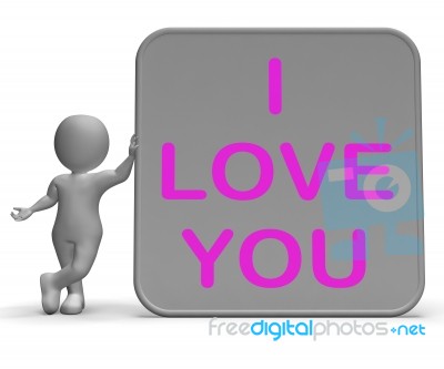 I Love You Sign Shows Loving Partner Or Family Stock Image
