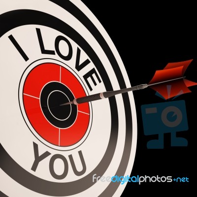 I Love You Target Shows Valentines Affection Stock Image