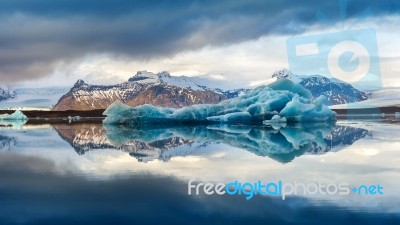 Ice Bergs In Jokulsarlon Glacial Lake, Iceland Stock Photo