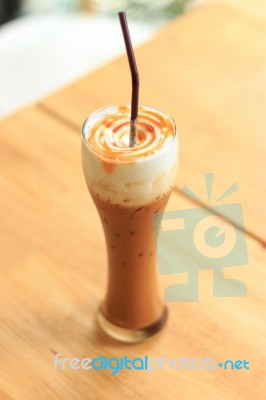 Ice Coffee Caramel Stock Photo