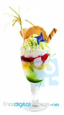Ice Cream Cocktail On White Stock Photo Ice Cream Cocktail On White Stock Photo