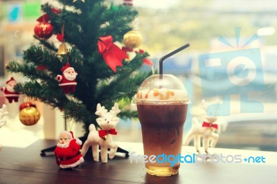 Iced Caramel Coffee Stock Photo