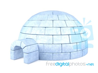 Iced Igloo Isolated On White Background Stock Image