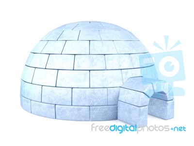 Iced Igloo Isolated On White Background Stock Image